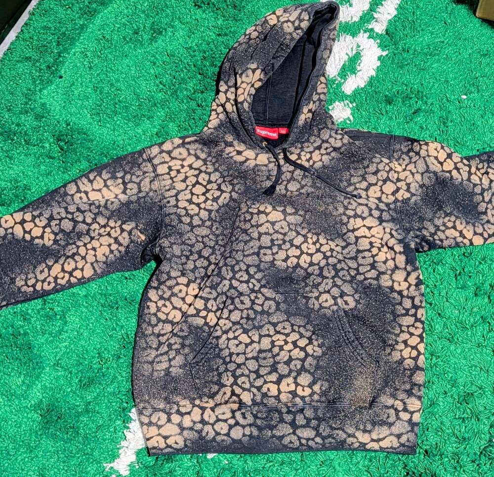 Supreme Bleached Leopard Hooded Sweatshirt FW21